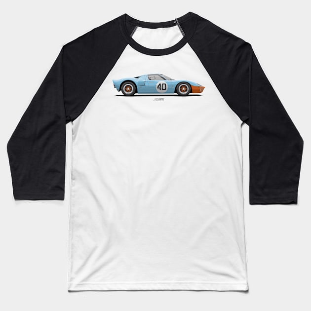 GT40 MK1 Baseball T-Shirt by ARVwerks